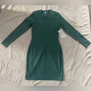 Lululemon Ribbed Long Sleeve Dress - Size 8, Medium Forest